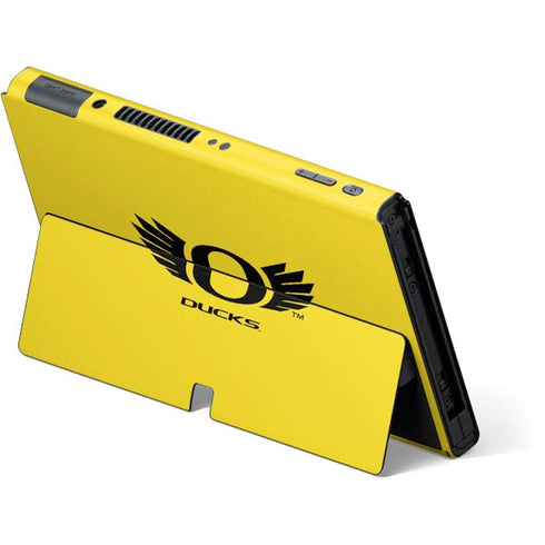 University of Oregon Ducks Yellow Nintendo Switch OLED (2021) Skin